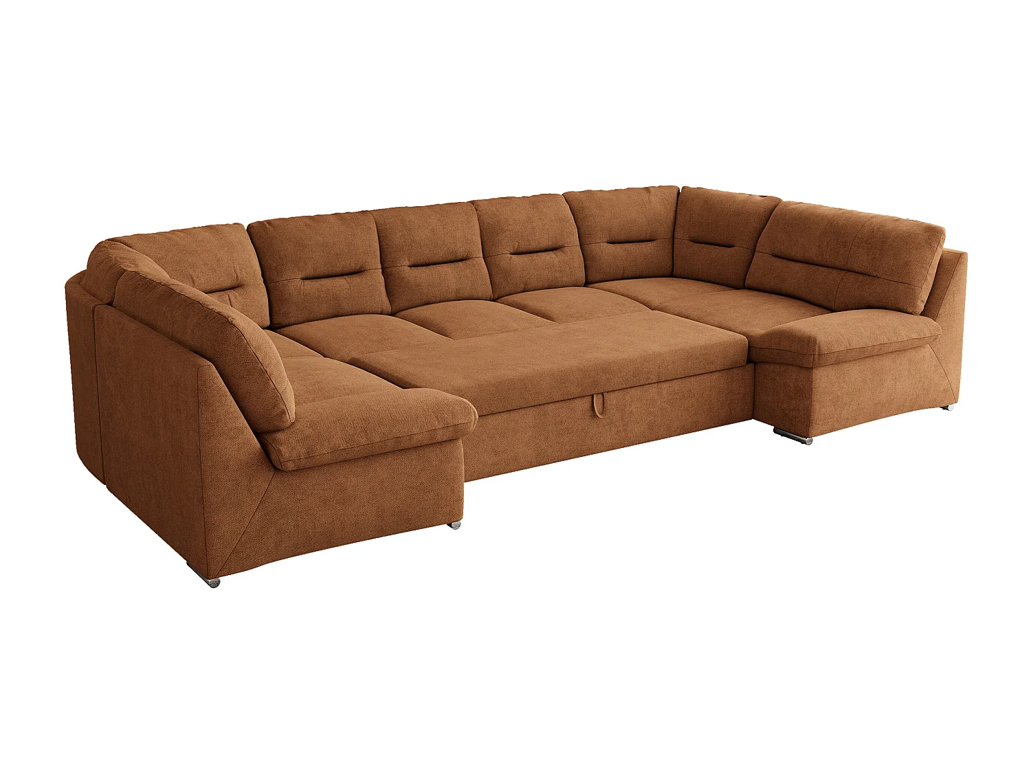 Ecksofa COMODO U, Große Wohnlandschaft, mit Schlaffunktion - Orange Stukture
