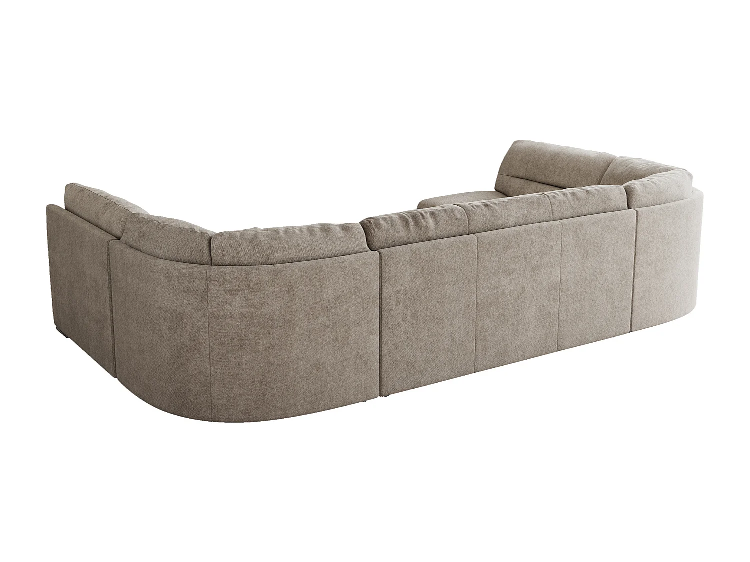 Ecksofa COMODO U, Große Wohnlandschaft, mit Schlaffunktion - Beige Stukture
