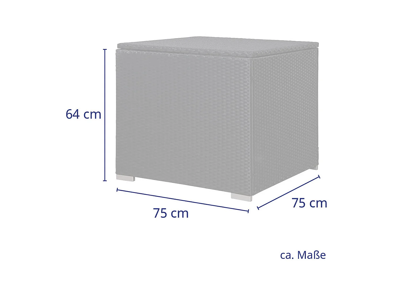 Coffre à coussins SVITA en polyrotin, boîte de jardin extensible LUGANO CALIFORNIA gris