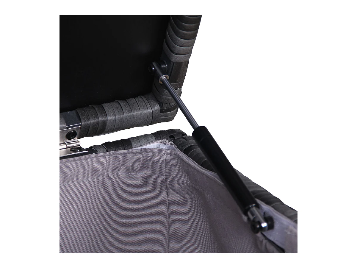 Coffre à coussins SVITA en polyrotin, boîte de jardin extensible LUGANO CALIFORNIA gris