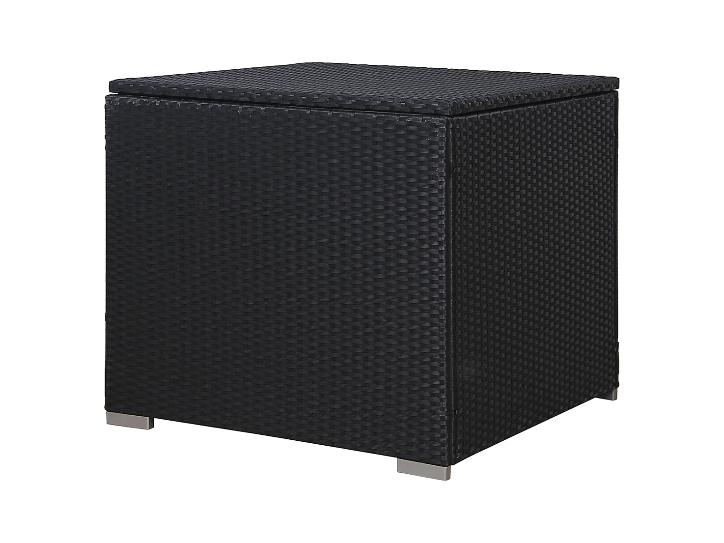 Coffre à coussins SVITA en polyrotin, boîte d'extension de jardin LUGANO CALIFORNIA noir