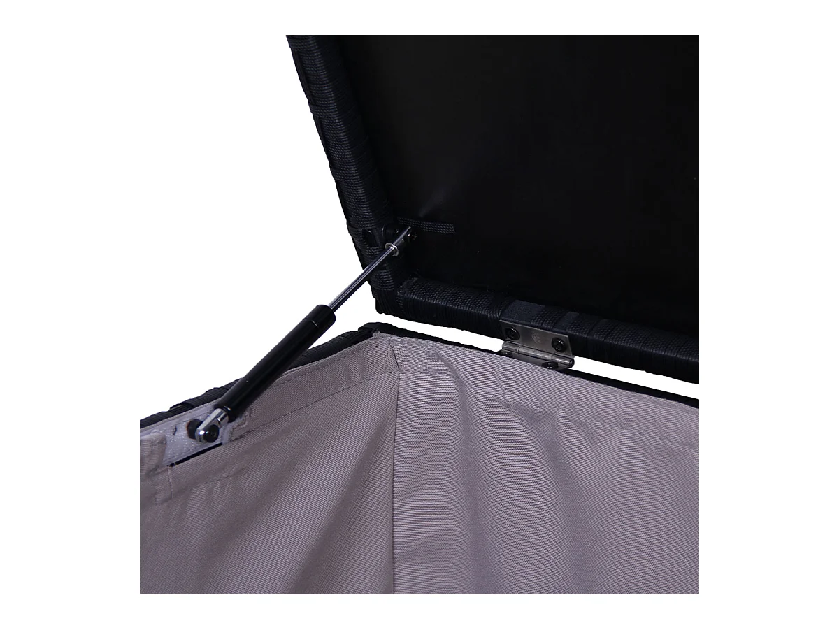 Coffre à coussins SVITA en polyrotin, boîte d'extension de jardin LUGANO CALIFORNIA noir