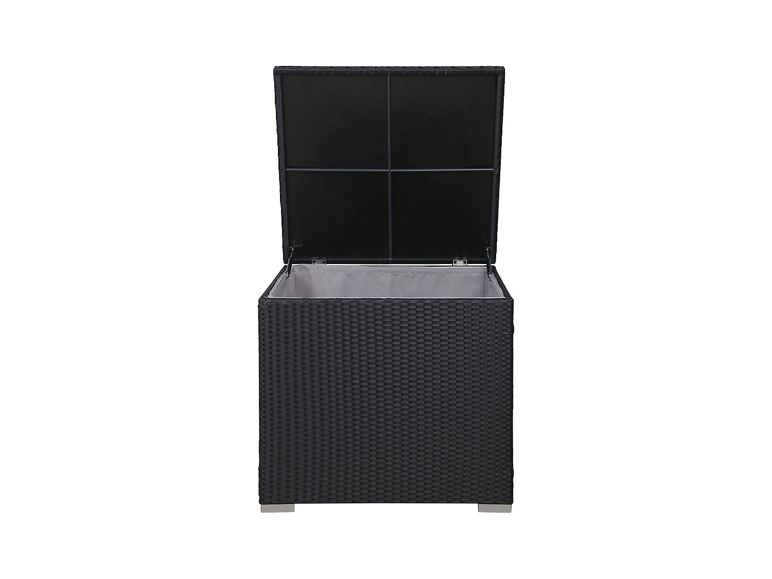Coffre à coussins SVITA en polyrotin, boîte d'extension de jardin LUGANO CALIFORNIA noir