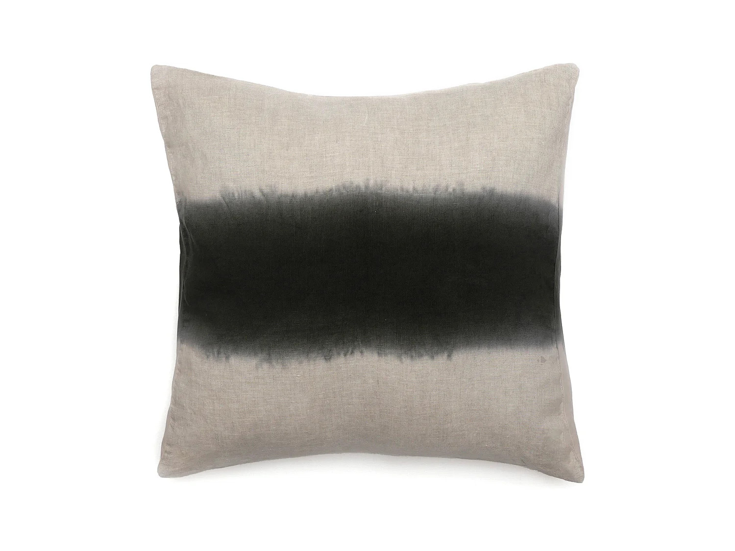 Housse de coussin DEEPALI DECO 45x45 cm lin et coton lavé noir Café