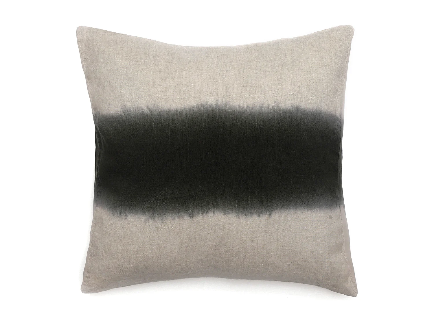 Housse de coussin DEEPALI DECO 45x45 cm lin et coton lavé noir Café