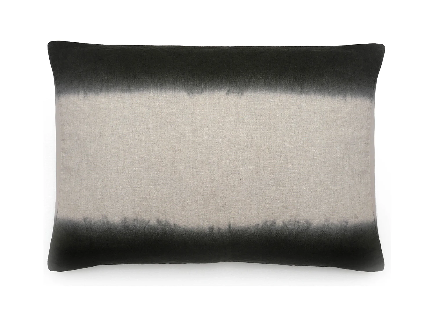 Housse de coussin DEEPALI DECO 55x80 cm lin et coton lavé noir Café