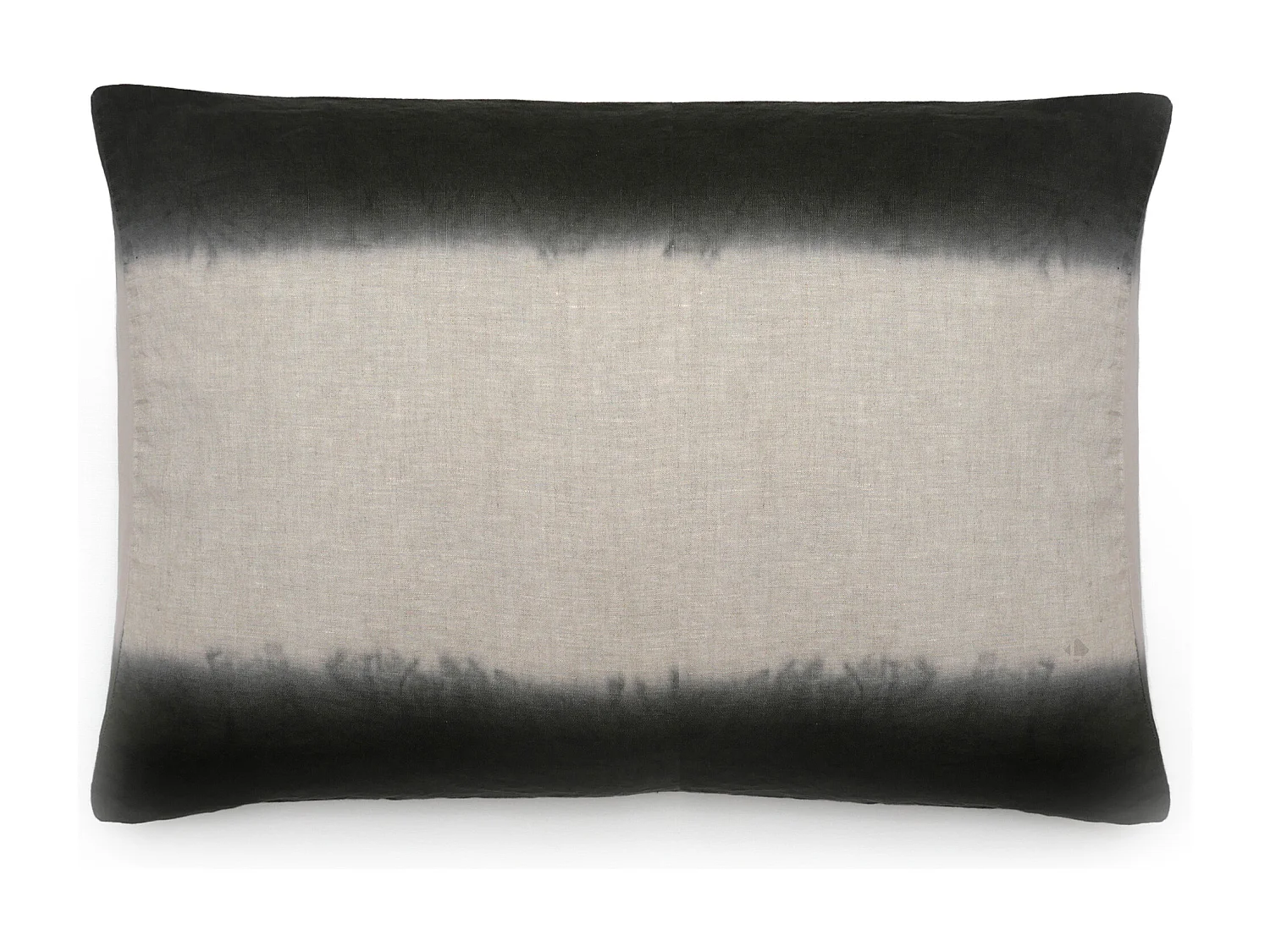 Housse de coussin DEEPALI DECO 55x80 cm lin et coton lavé noir Café