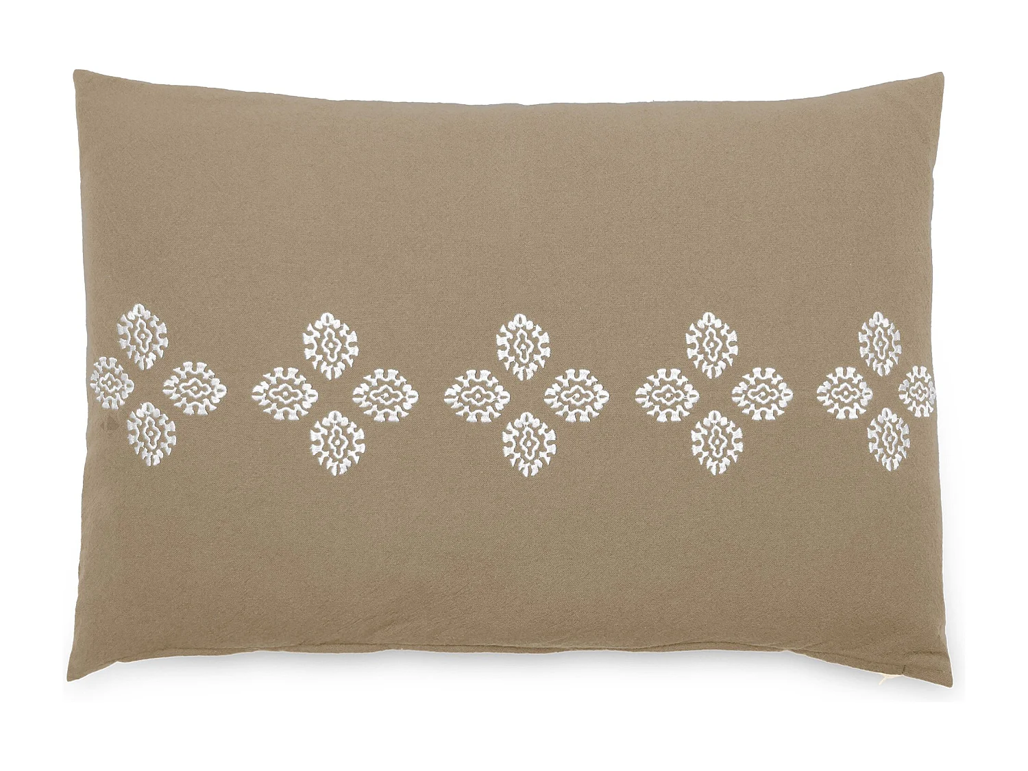 Housse de coussin pur coton teint lavé 40x60 cm BANDANAS marron camel