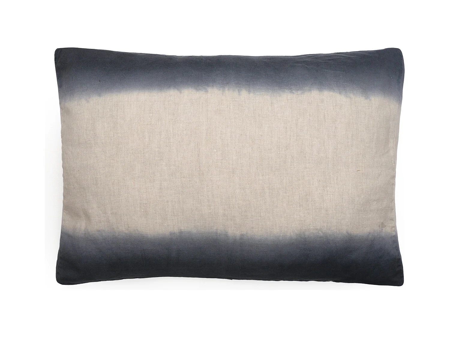 Housse de coussin DEEPALI DECO 55x80 cm lin et coton lavé bleu Granit