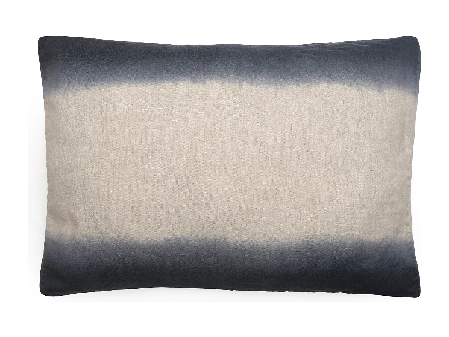 Housse de coussin DEEPALI DECO 55x80 cm lin et coton lavé bleu Granit