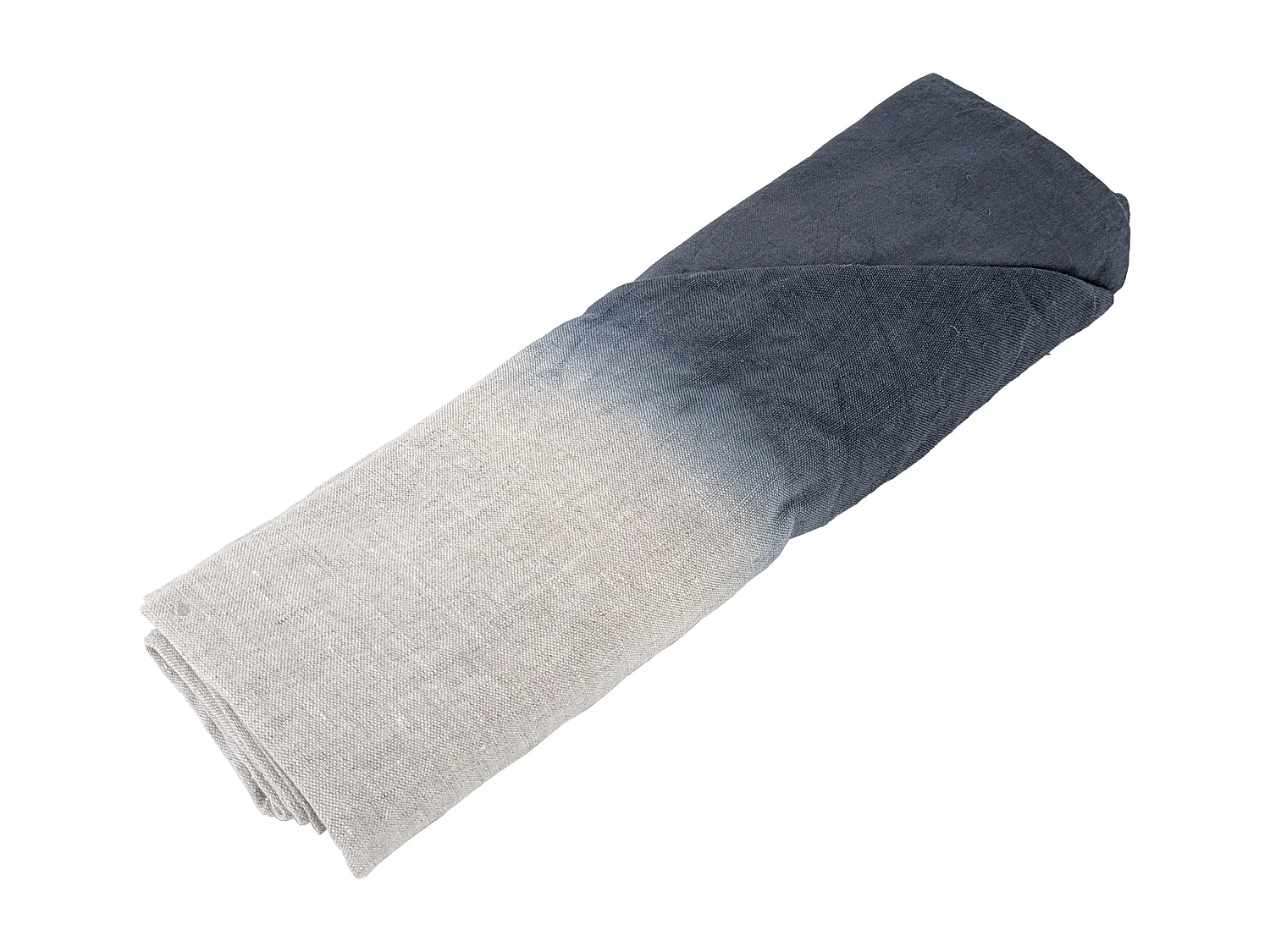 Housse de coussin DEEPALI DECO 55x80 cm lin et coton lavé bleu Granit