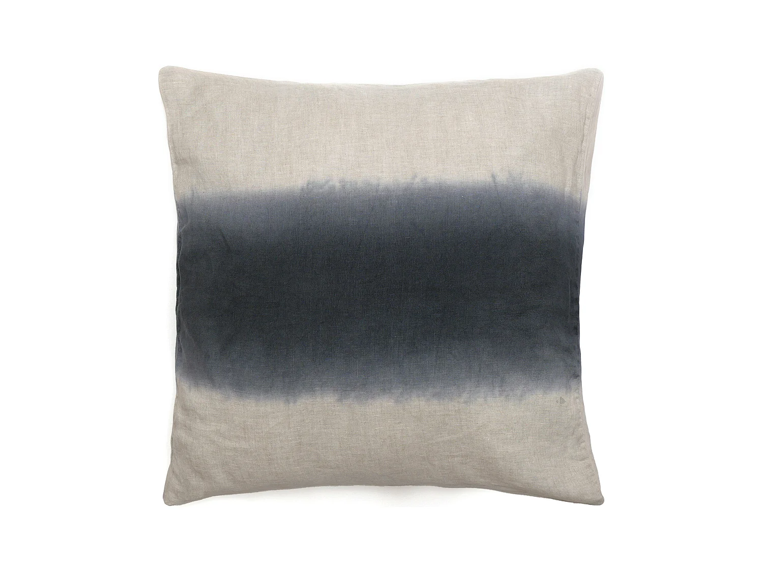 Housse de coussin DEEPALI DECO 45x45 cm lin et coton lavé bleu Granit