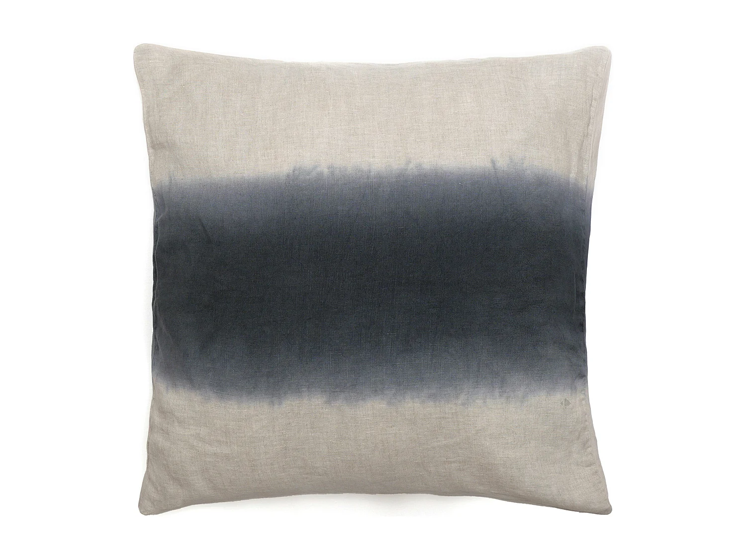 Housse de coussin DEEPALI DECO 45x45 cm lin et coton lavé bleu Granit