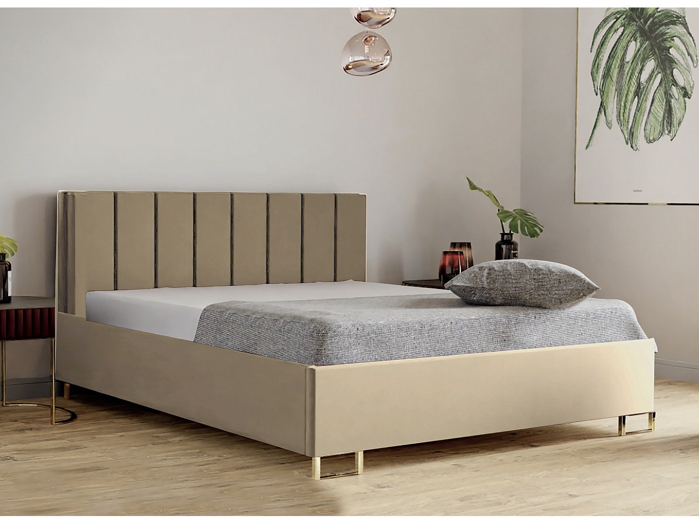 Morbidissimi Copri Testiera Letto, Rivestimento Testiera Letto Matrimoniale, in Morbido Cotone Elasticizzato, 180-200 cm, Resistente ed Elastico, AB510 (Grigio