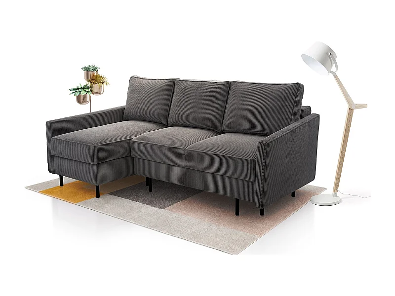 Ecksofa, ROBIN LINCOLN, Freistehend, Mit Schlaffunktion, Bettkasten Und Hochwertigem LINCOLN Stoff, Maße: 220x137x110 cm, LINKS