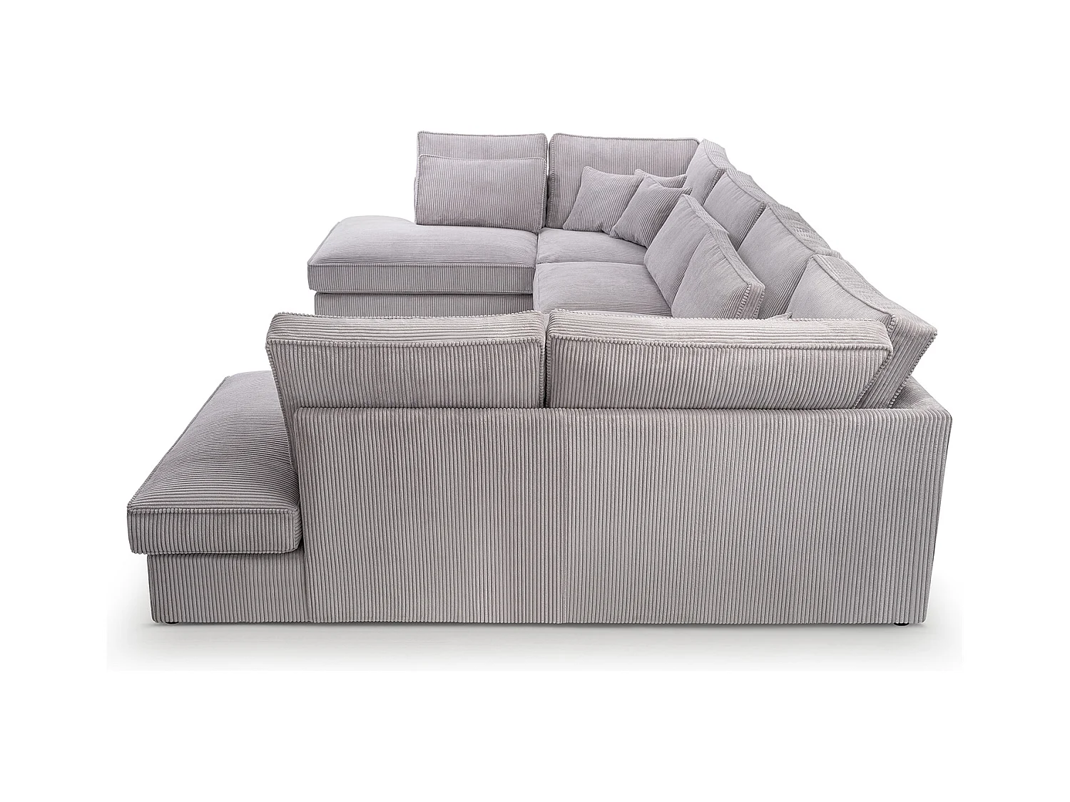 Polsterecke U, Hochwertiges Und Großes Ecksofa Für Das Wohnzimmer, Robuster Holzrahmen, Inklusive Rückenkissen, Freistehend, 407x228x93cm Cappucino