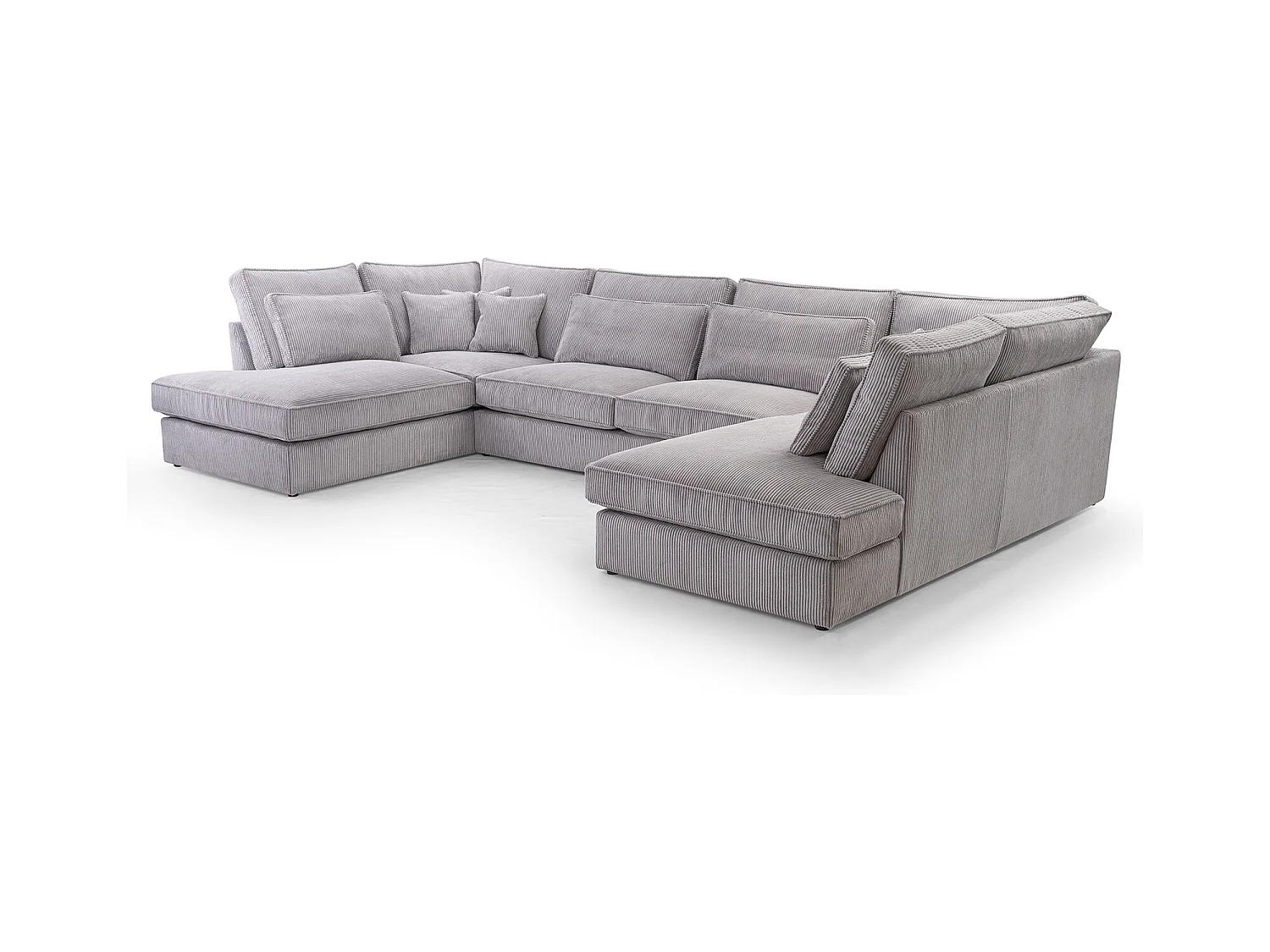 Polsterecke U, Hochwertiges Und Großes Ecksofa Für Das Wohnzimmer, Robuster Holzrahmen, Inklusive Rückenkissen, Freistehend, 407x228x93cm Beige