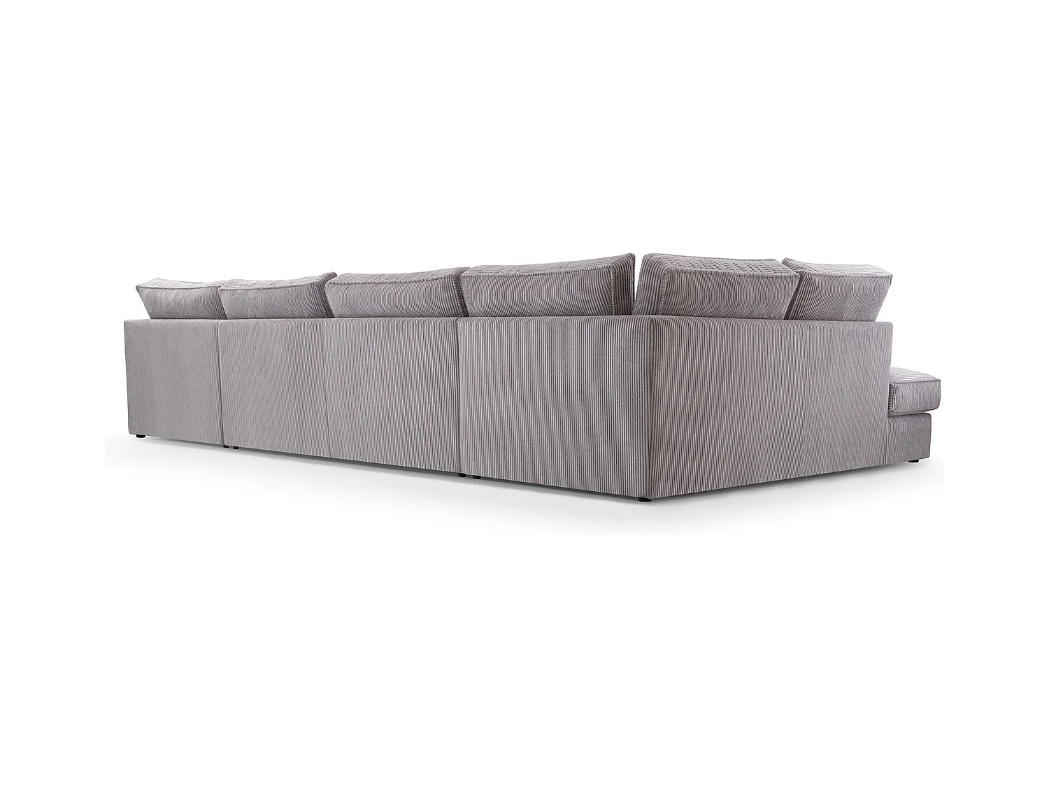 Polsterecke U, Hochwertiges Und Großes Ecksofa Für Das Wohnzimmer, Robuster Holzrahmen, Inklusive Rückenkissen, Freistehend, 407x228x93cm Grau