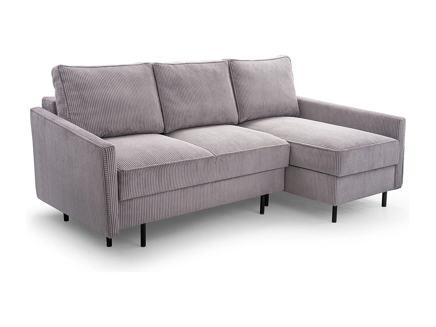 Ecksofa, ROBIN LINCOLN, Freistehend, Mit Schlaffunktion, Bettkasten Und Hochwertigem LINCOLN Stoff, Maße: 220x137x110 cm, RECHTS