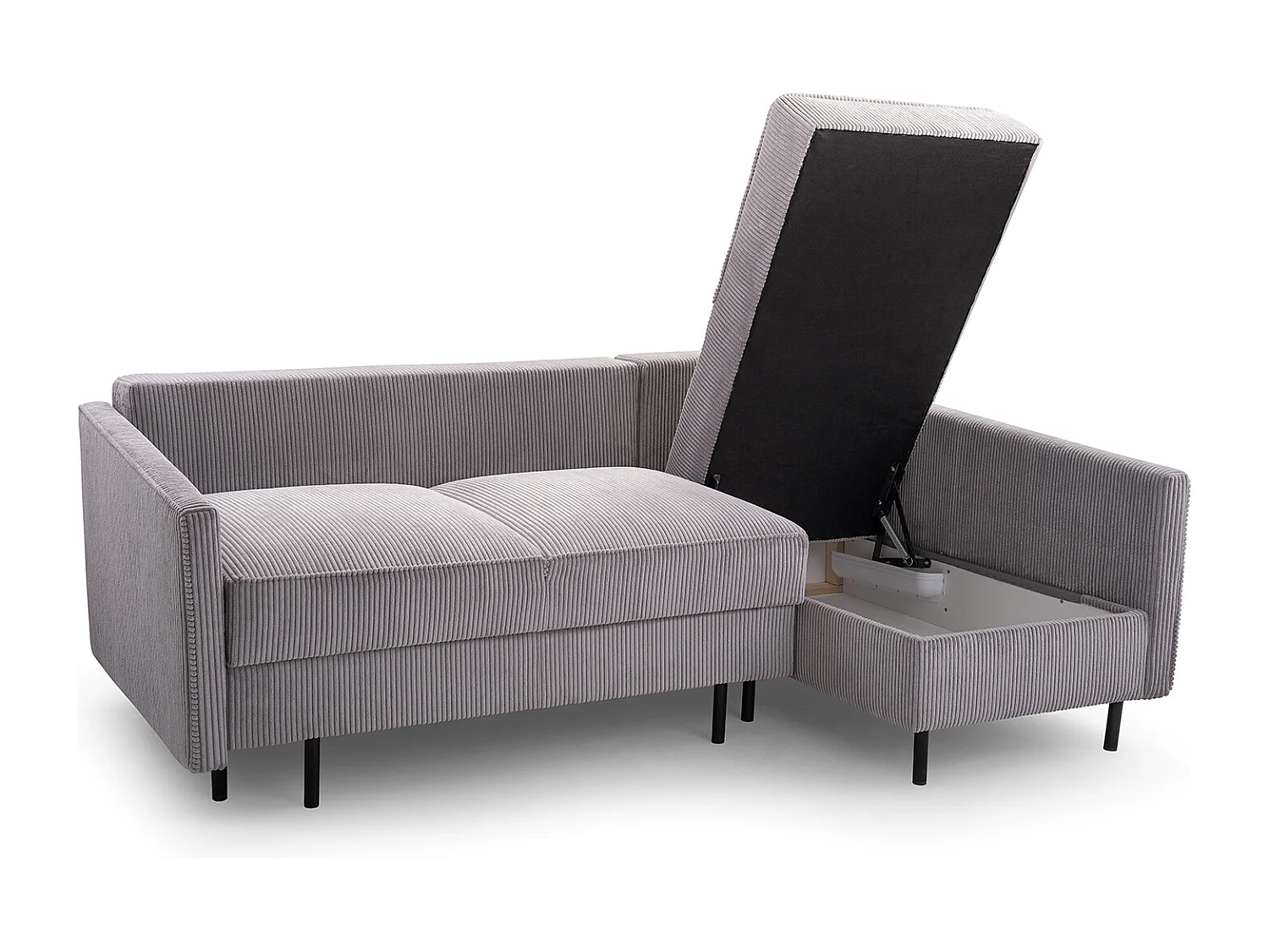 Ecksofa, ROBIN LINCOLN, Freistehend, Mit Schlaffunktion, Bettkasten Und Hochwertigem LINCOLN Stoff, Maße: 220x137x110 cm, RECHTS