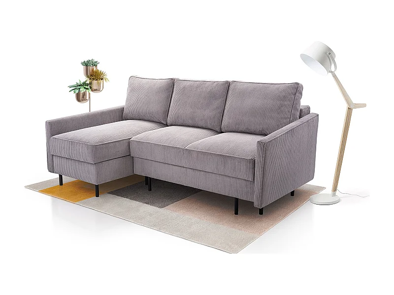 Ecksofa, ROBIN LINCOLN, Freistehend, Mit Schlaffunktion, Bettkasten Und Hochwertigem LINCOLN Stoff, Maße: 220x137x110 cm, LINKS