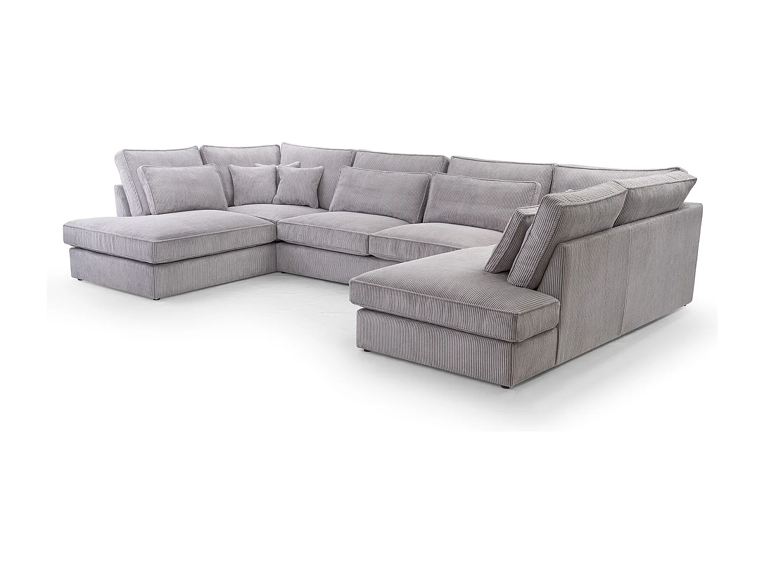 Polsterecke U, Hochwertiges Und Großes Ecksofa Für Das Wohnzimmer, Robuster Holzrahmen, Inklusive Rückenkissen, Freistehend, 407x228x93cm Hellgrün