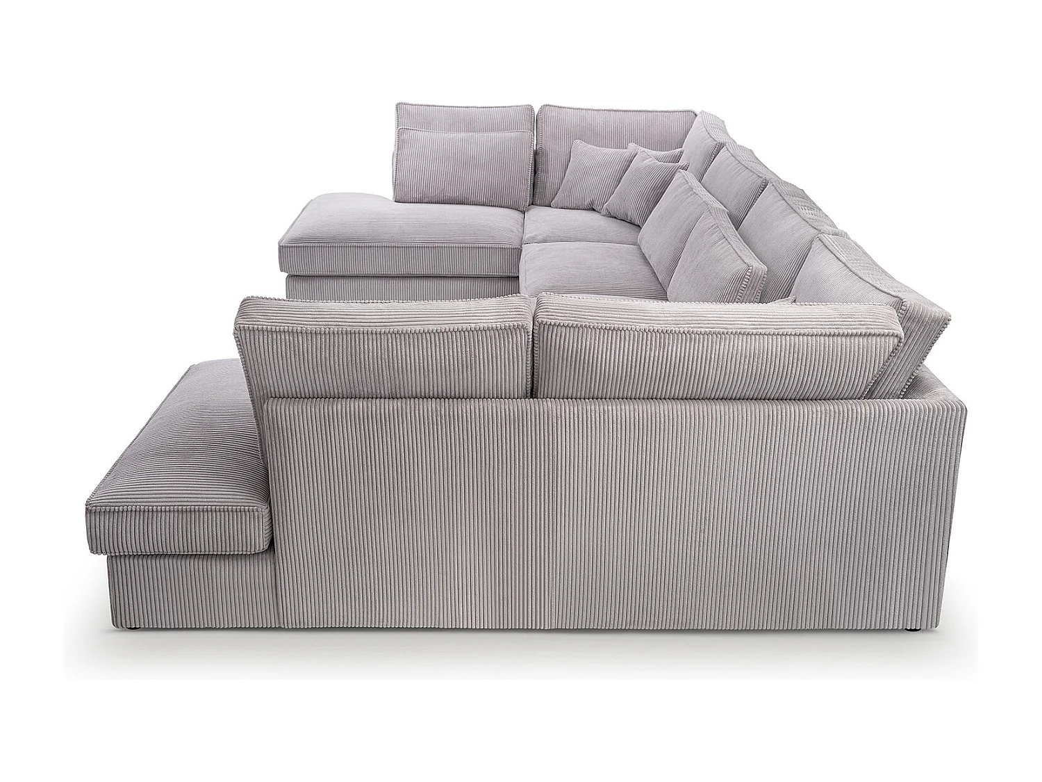 Polsterecke U, Hochwertiges Und Großes Ecksofa Für Das Wohnzimmer, Robuster Holzrahmen, Inklusive Rückenkissen, Freistehend, 407x228x93cm Hellgrün