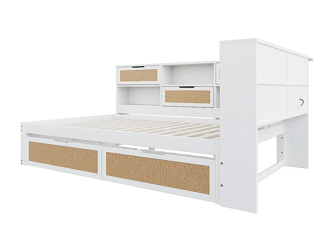 Canapé-lit 140x200 avec tiroir lit simple lit enfant,lit gigogne, Blanc