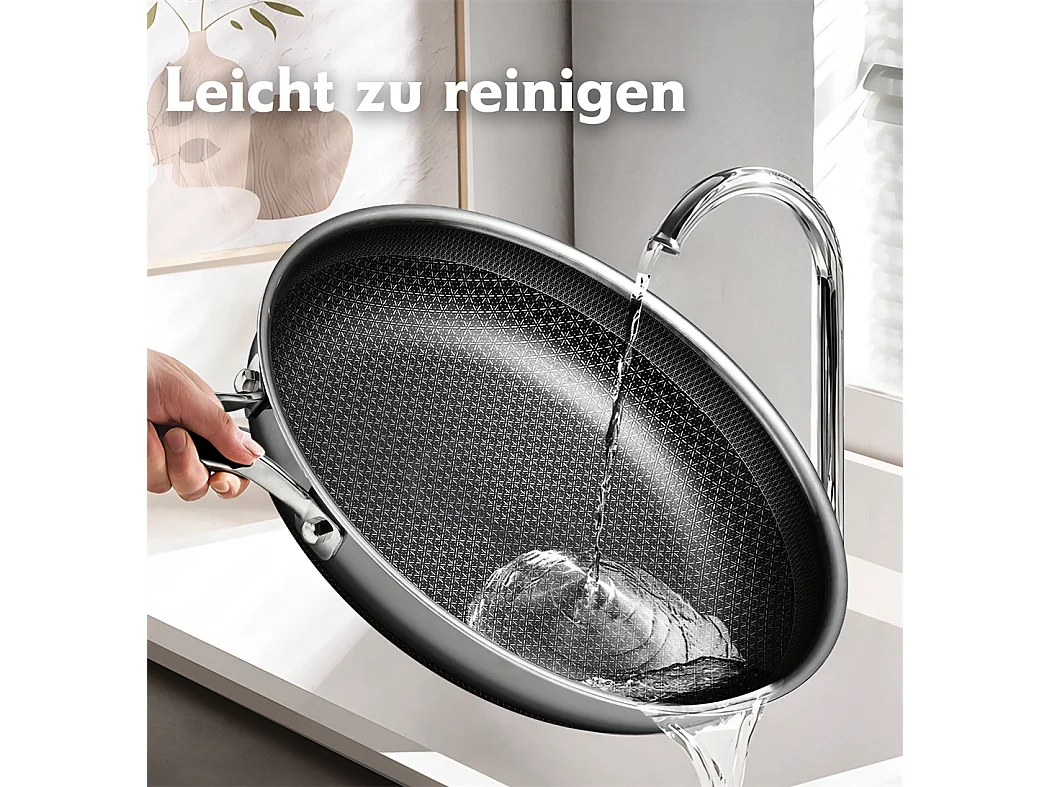 Koekenpan, 20&24&28CM honingraatpan met antiaanbaklaag, 3-delige pannenset