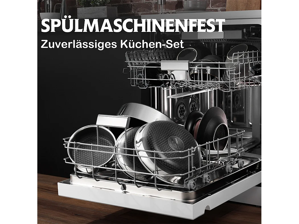 Poêle à frire, 28CM Poêle antiadhésive en nid d'abeille avec couvercle