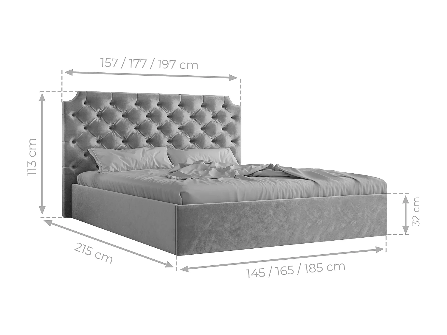 AX LIVING Tybilla 180x200 Bett mit Bettkasten in Beige – Komfort&Stil