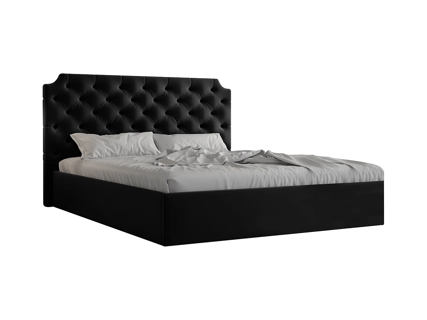 AX LIVING Tybilla 140x200 Bett mit Bettkasten in Schwarz
