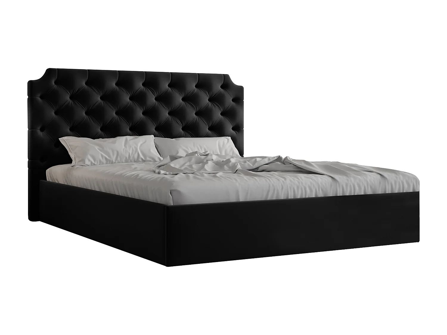 AX LIVING Tybilla 180x200 Bett mit Bettkasten in Schwarz