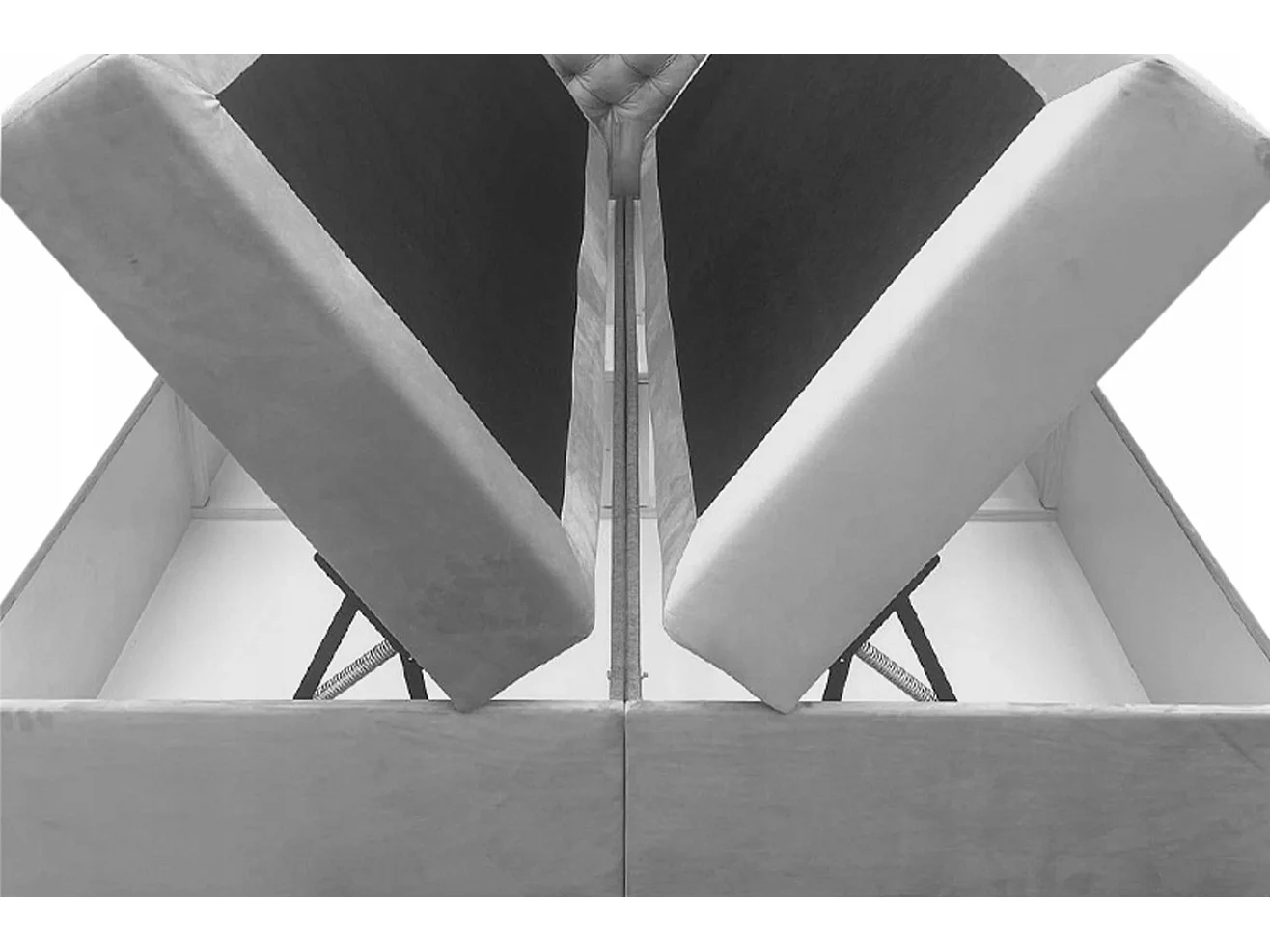 AX LIVING Gallese 140 x 200 Boxspringbett crème Kunstleder Bettkasten