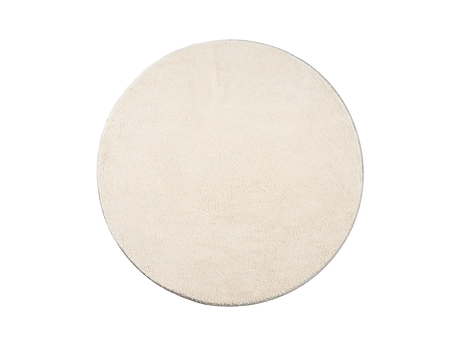 Tappeto pelo corto lavabile antiscivolo - Beige - 120 cm Rotondo - RELAX