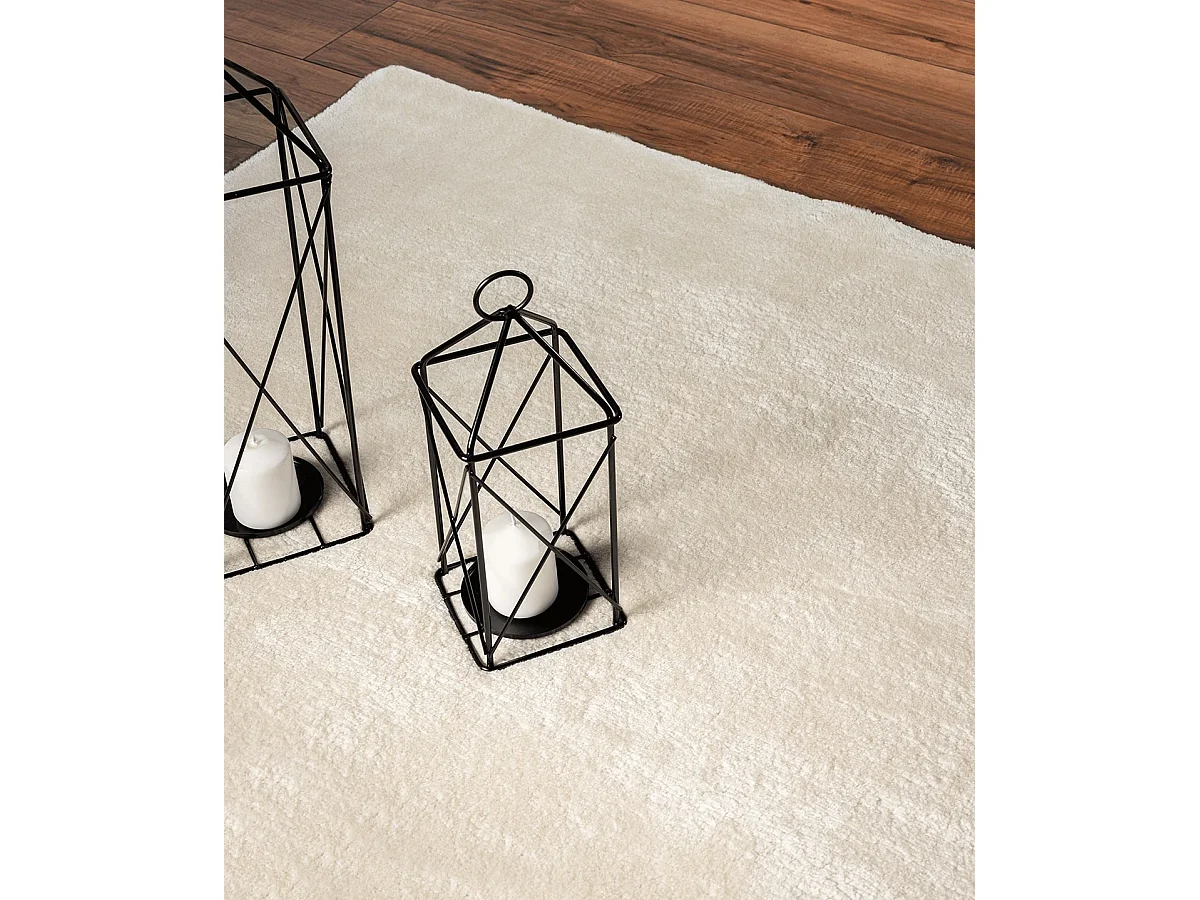 Tapis uni antidérapant lavable Beige - 120 cm Ronde - RELAX