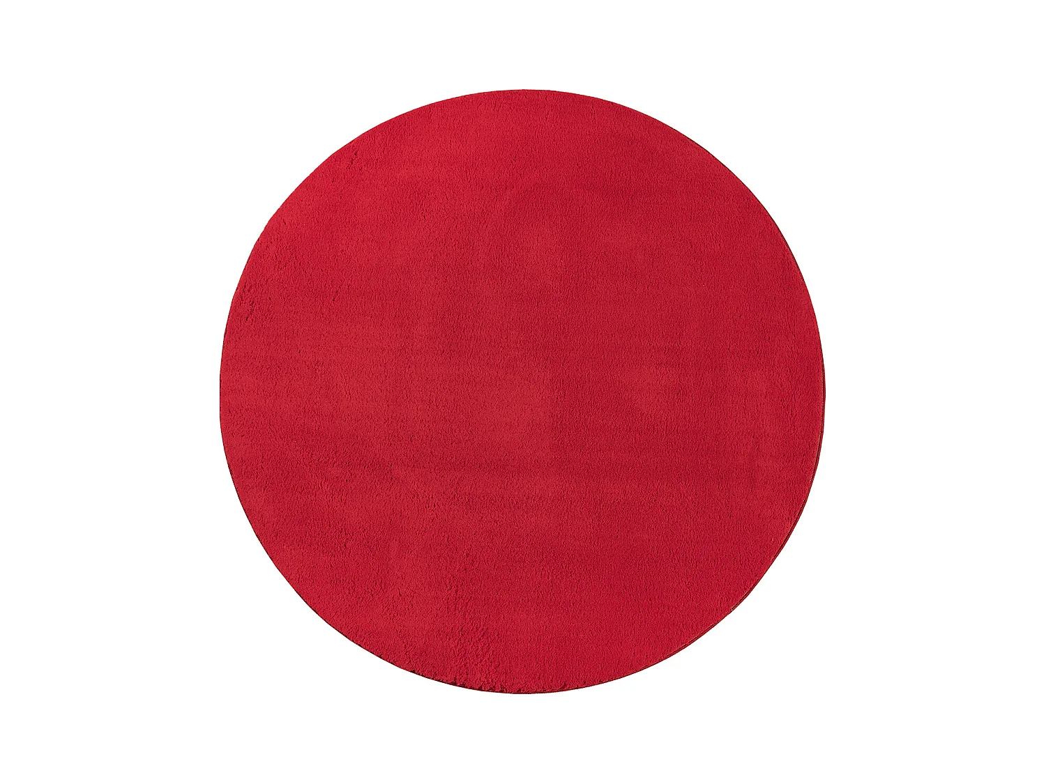 Tapis uni antidérapant lavable Rouge - 120 cm Ronde - RELAX