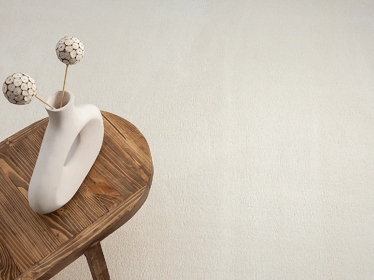 Tapete pelo curto lavável antiderrapante - Creme - 160 cm Redondo - RELAX