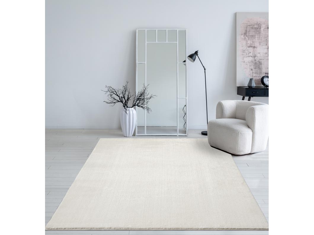 Tapete pelo curto lavável antiderrapante - Creme - 240 x 340 cm - RELAX