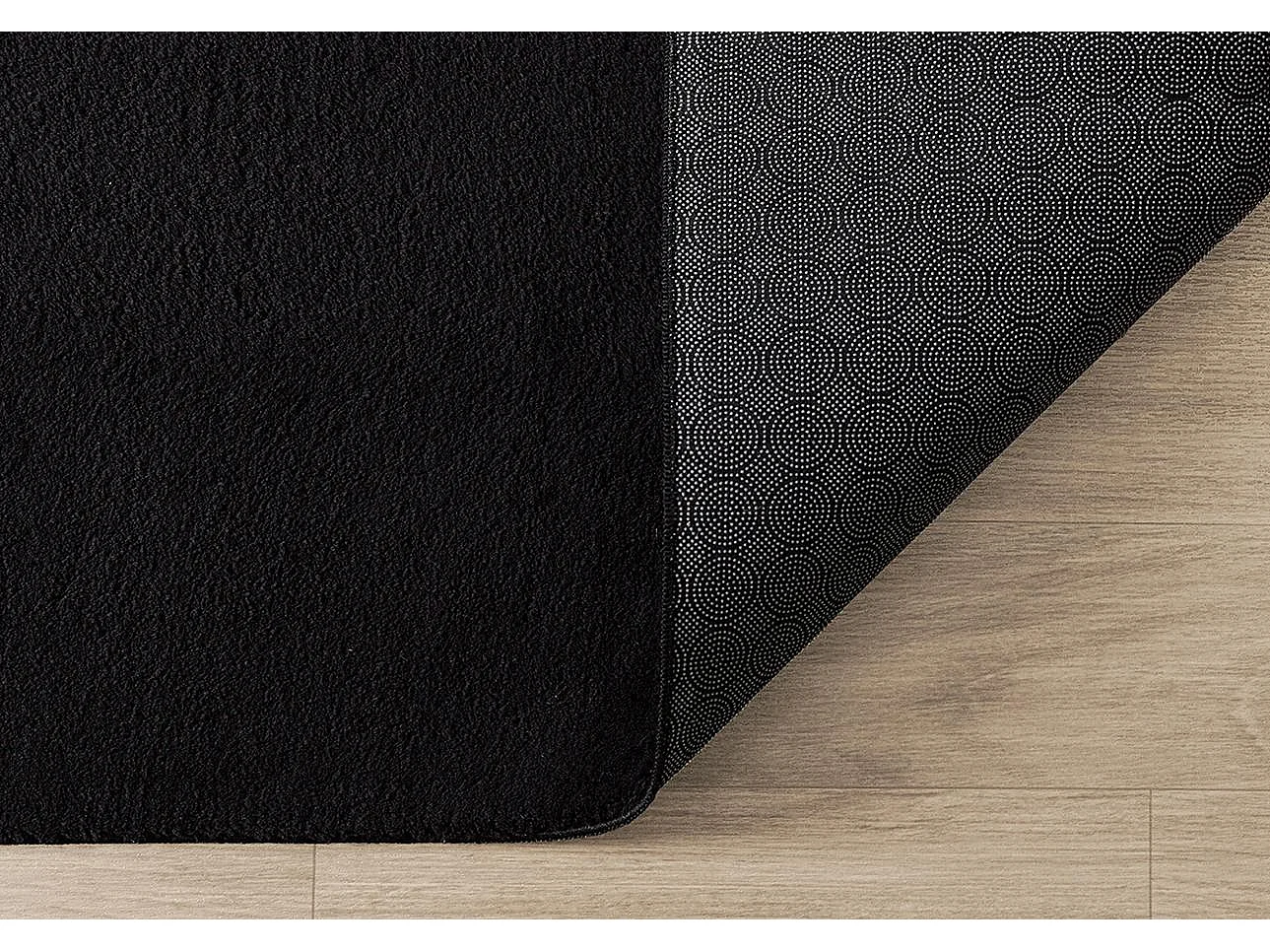 Tapis uni antidérapant lavable Noir - 200 x 280 cm - RELAX