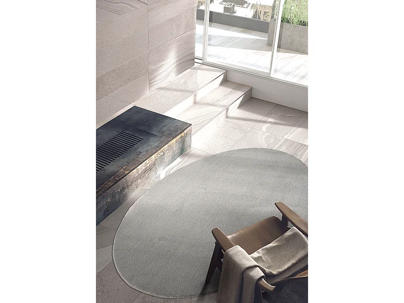 Tapete pelo curto lavável antiderrapante - Cinza - 140 x 200 oval cm - RELAX