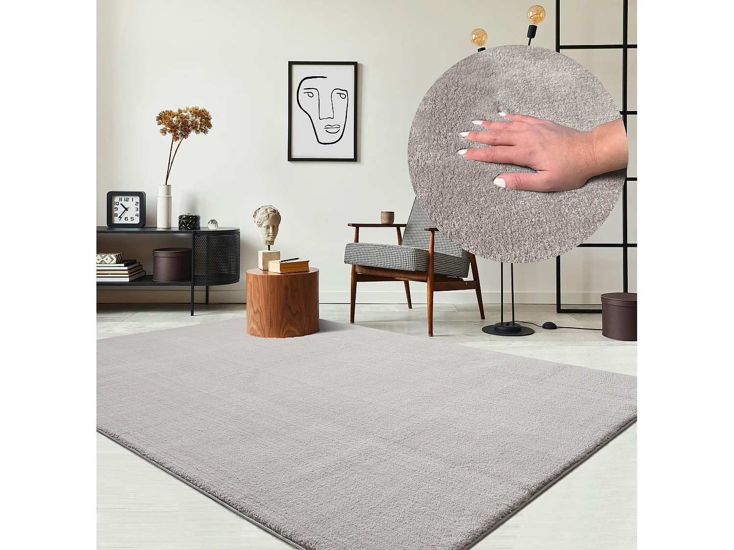 Tapis uni antidérapant lavable Sable - 300 x 400 cm - RELAX