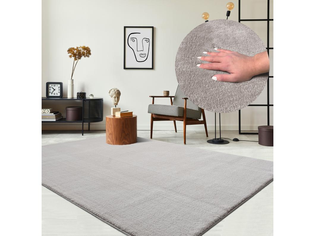 Tapete pelo curto lavável antiderrapante - Areia - 300 x 400 cm - RELAX
