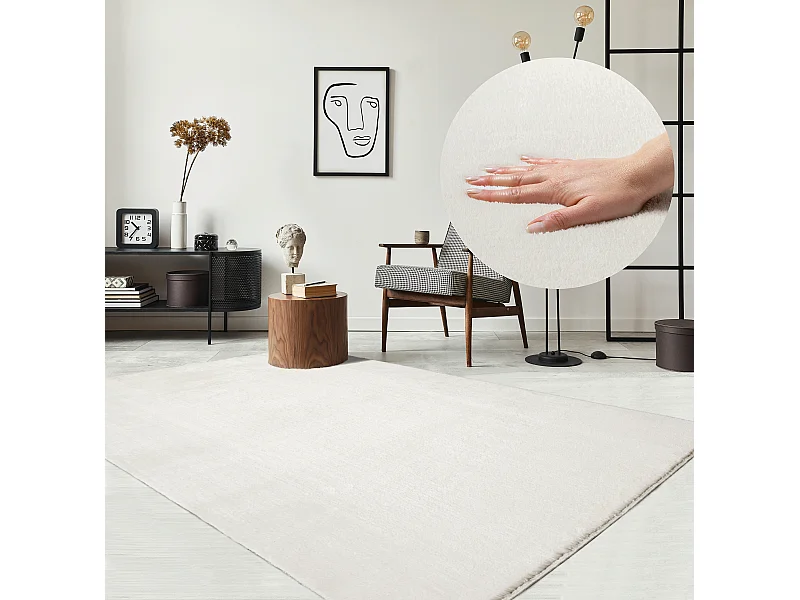 Tapijt kortpolig wasbaar antislip - Crème - 300 x 400 cm - RELAX