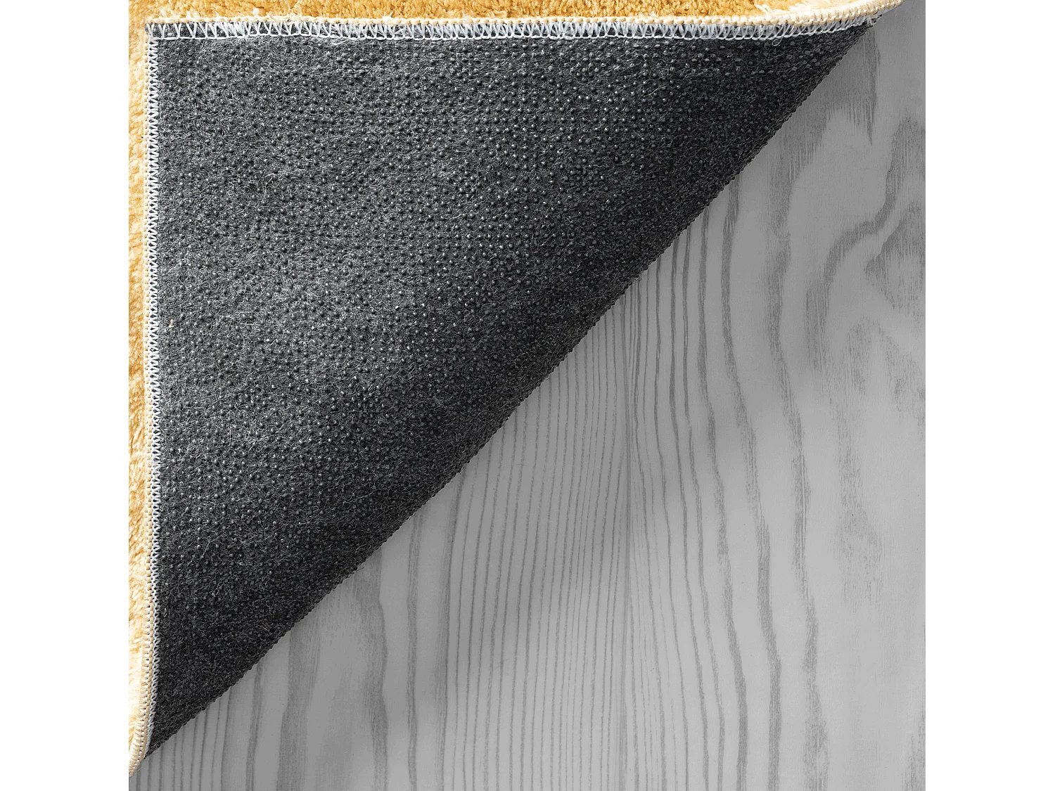 Tapis uni antidérapant lavable Or - 120 cm Ronde - RELAX