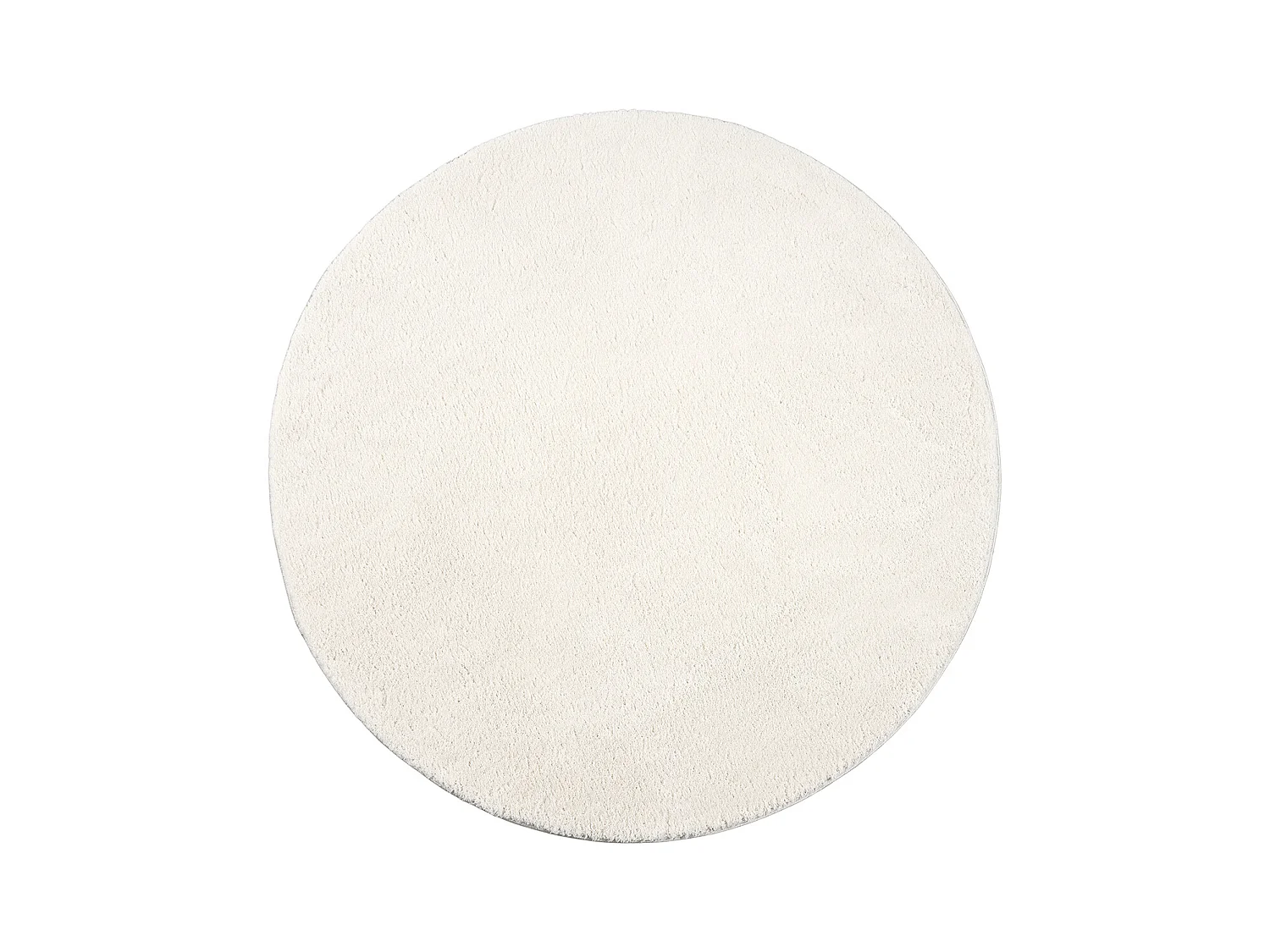 Alfombra pelo corto lavable antideslizante - Crema - 120 cm Redondo - RELAX