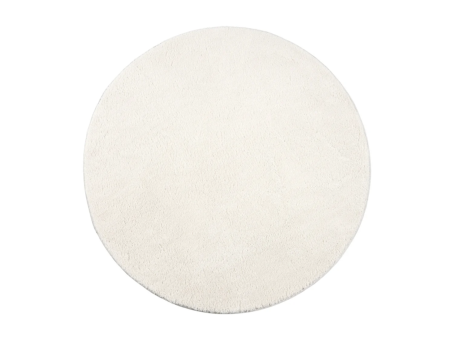 Tapis uni antidérapant lavable Crème - 120 cm Ronde - RELAX