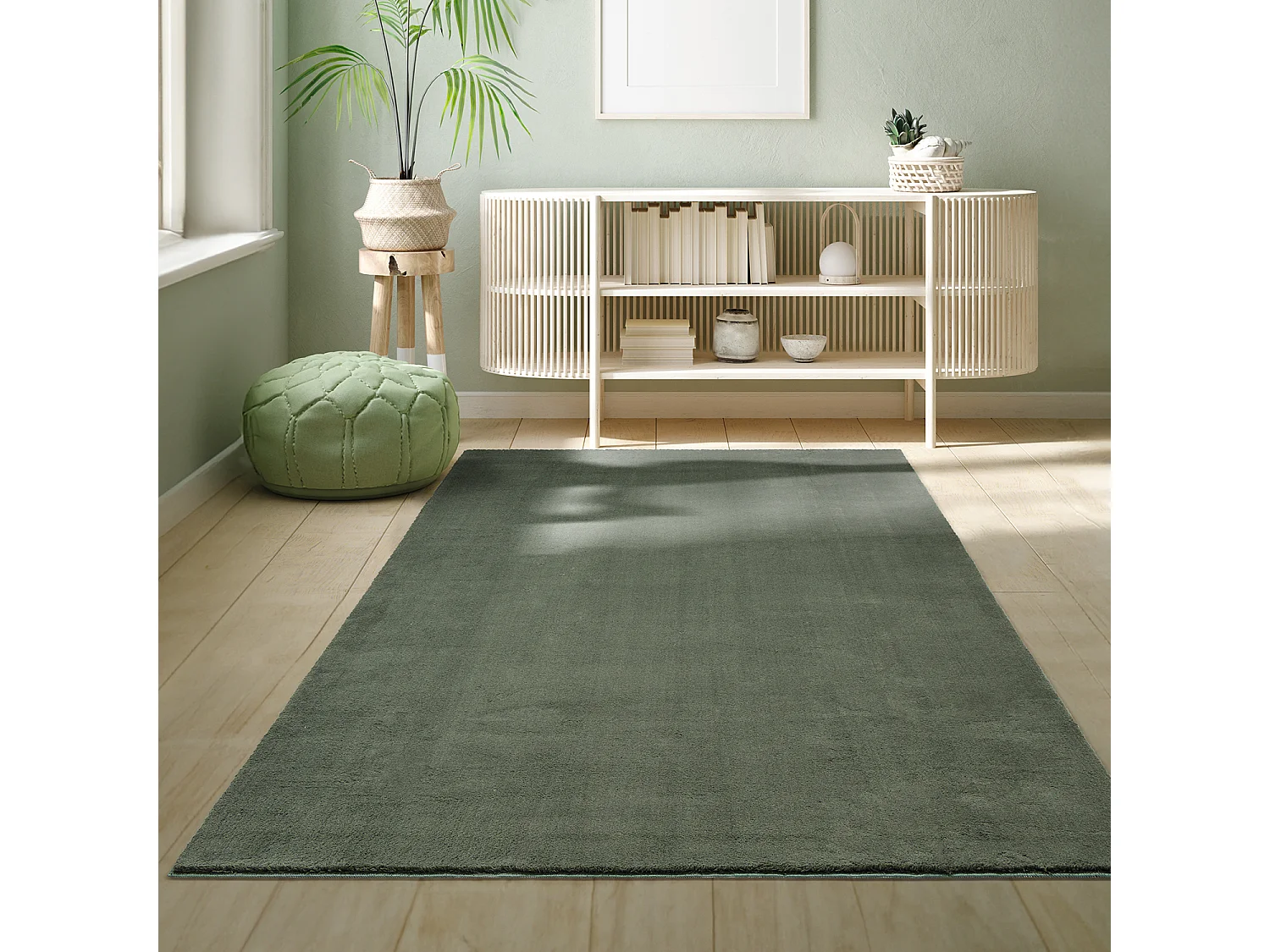 Tapis uni antidérapant lavable Forêt - 140 x 200 cm - RELAX
