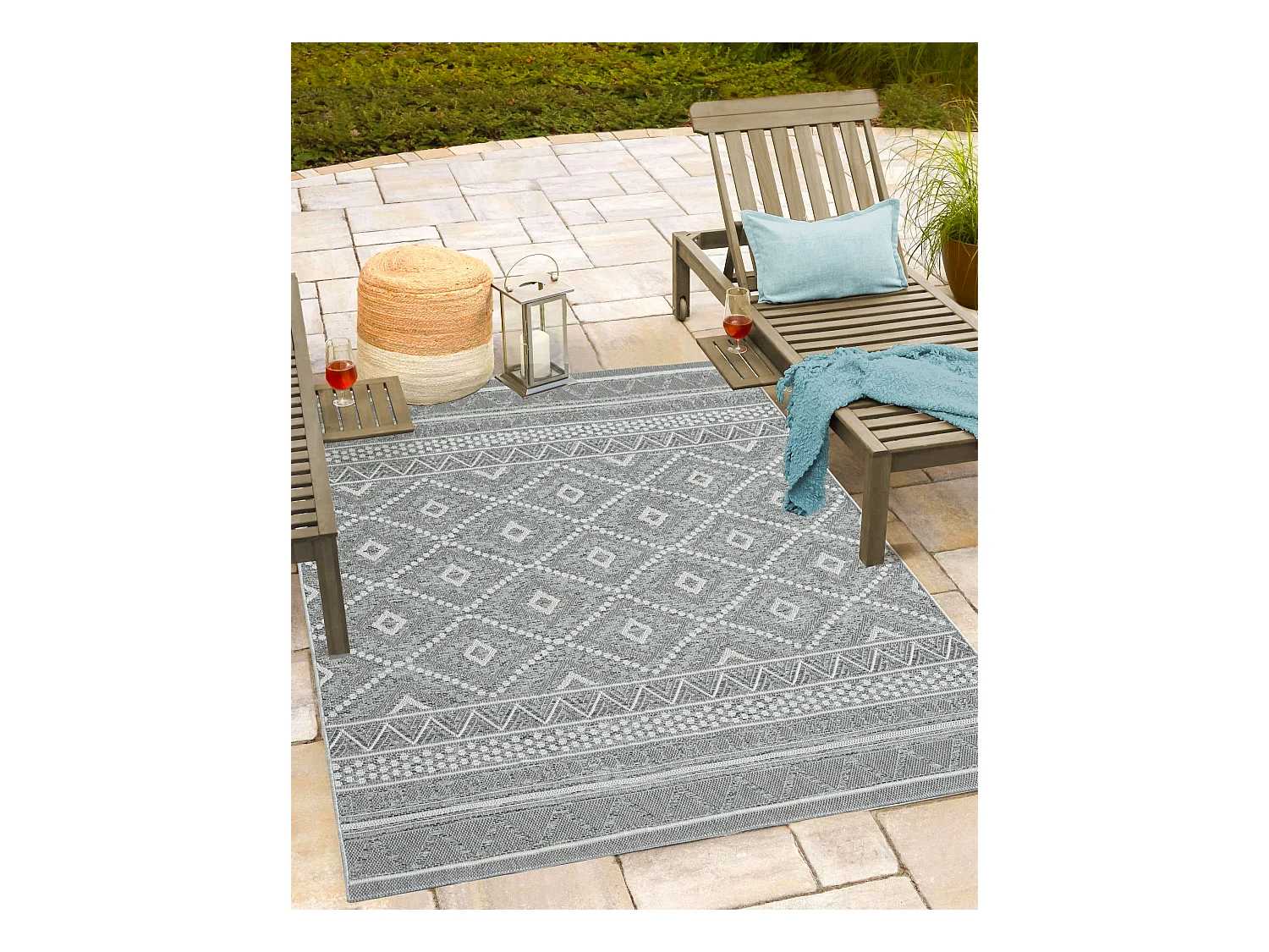Teppich Outdoor Indoor modern design - Grau - 80 x 150 cm - CALGARY