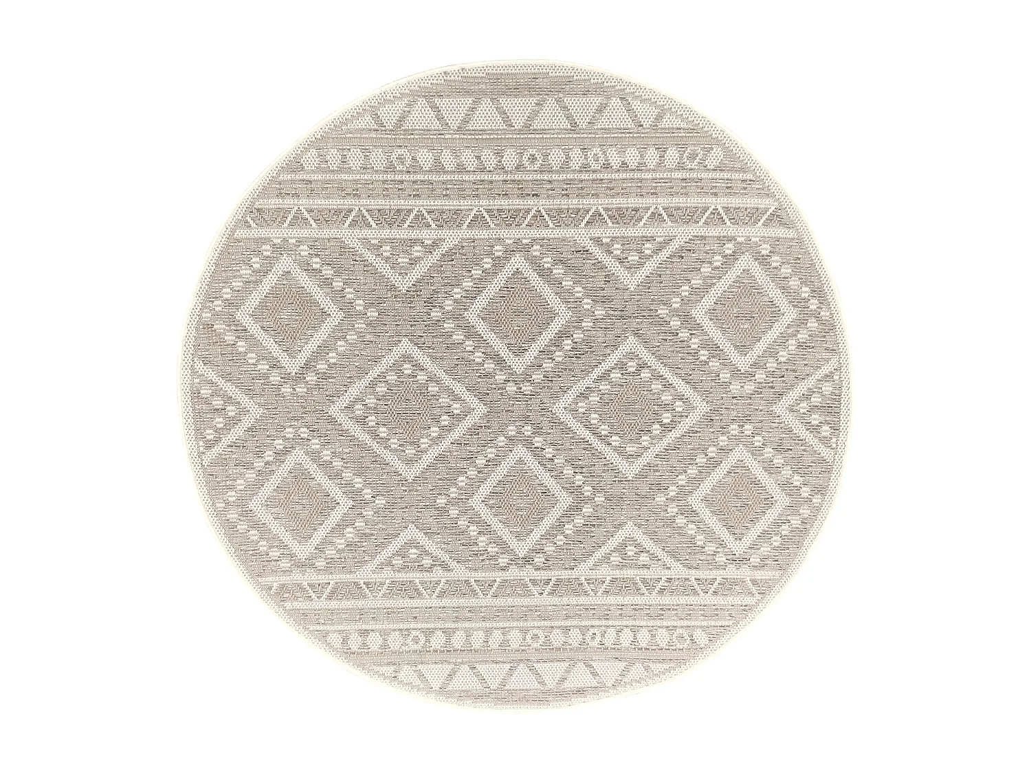 Tapijt buiten binnen modern design - Beige - 120 cm - CALGARY Rond